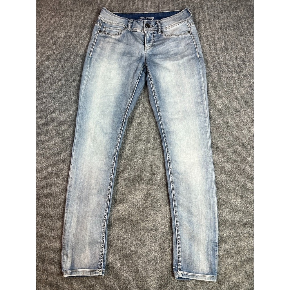 Maurices Women's Skinny Jeans M-R Light Wash Stretch Denim Mid Rise